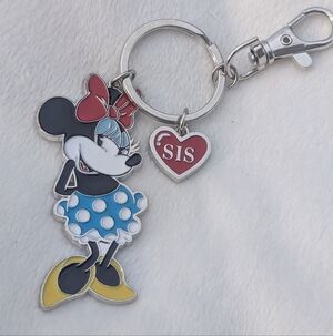 Minnie Mouse Keychain with Sis Heart Charm
